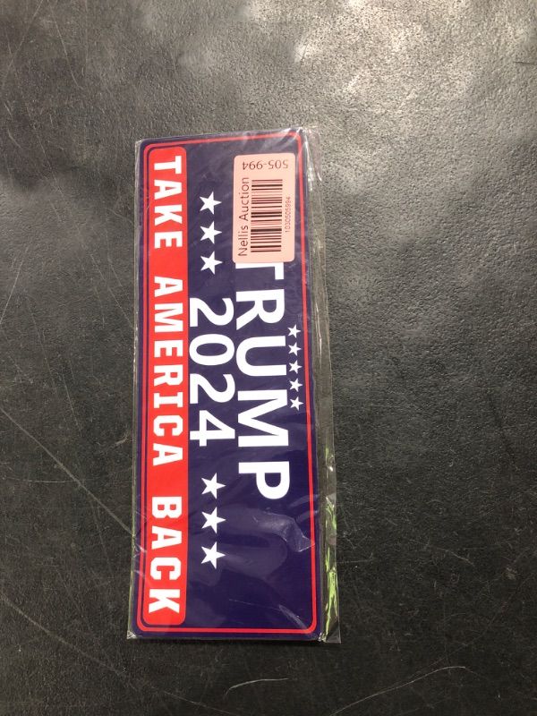 Photo 1 of Shmbada Trump 2024 Take America Back Magnetic Bumper Sticker for Cars - Support Trump Vehicle Magnet Sign Decal, Blue 10 x 3.5 Inches (Blue)