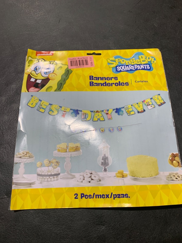 Photo 1 of SpongeBob "Best Day Ever" Multicolor Jumbo Letter Banner Kit - 10.5' x 10 (Pack Of 2) - Premium Paper Quality For Celebratory Events