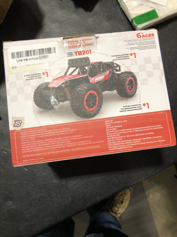 Photo 2 of BEZGAR TB201 RC Cars-1:20 Scale Remote Control Car-2WD High Speed 20 Km/h Electric Toy Off Road Vehicle Monster Truck Crawler with LED Headlight and Rechargeable Battery for 6+ Year Old Boys Girls