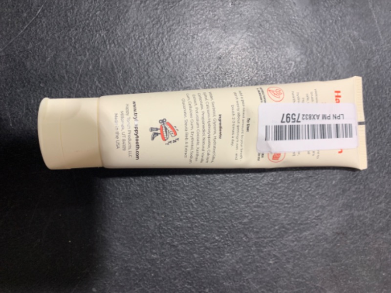 Photo 1 of Happy Tooth Natural Hydroxyapatite Toothpaste - Fluoride Free, SLS Free - Whitening for Sensitive Teeth - Natural Ingredients - Dentist Formulated & Recommended - Adults & Kids - Vanilla Frosting