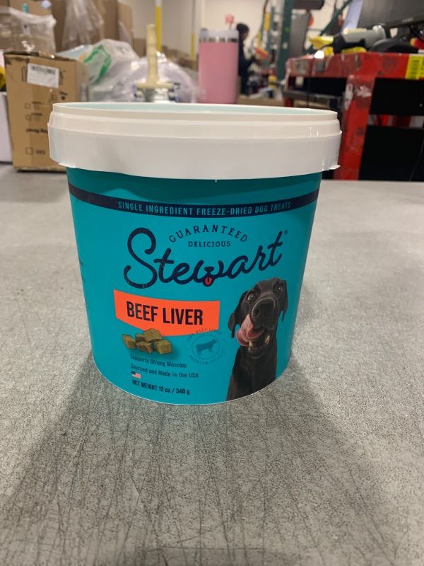 Photo 2 of Stewart Pro-Treat Beef Liver Freeze-Dried Raw Dog Treats, 12-oz tub