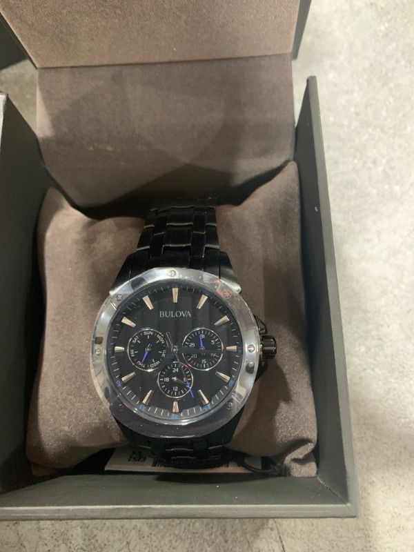 Photo 1 of Bulova Men's 98C121 Sport Analog Display Japanese Quartz Black Watch