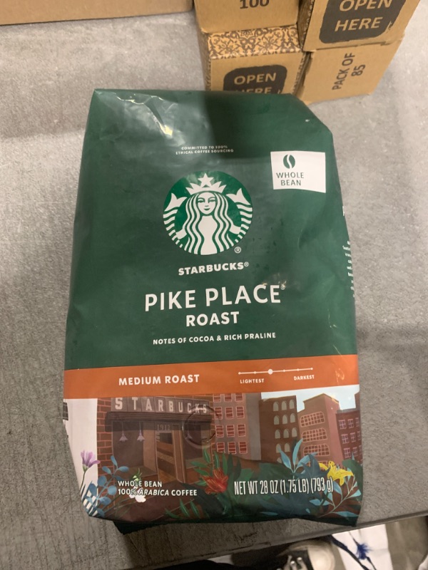 Photo 2 of Starbucks Coffee, 100% Arabica, Whole Bean, Medium Roast, Pike Place - 28 oz