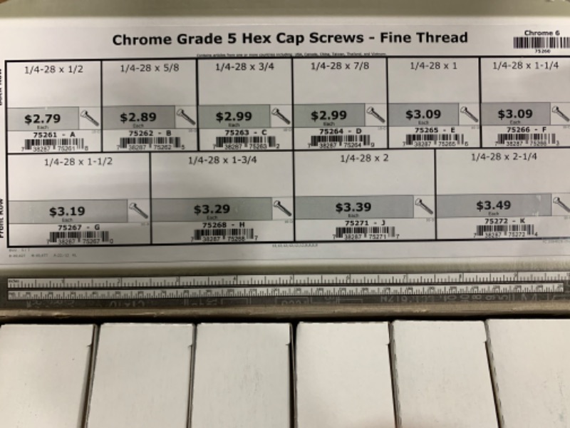 Photo 1 of CHROME GRADE 5 HEX CP SCREWS - FINE THREAD 