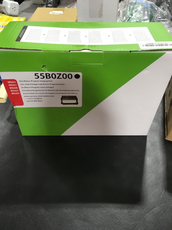 Photo 1 of 55B0ZA0 Black Imaging Unit (1-Pack) - Compatible 55B0ZA0 Imaging Unit Replacement for Lexmark MS331 MS331dn MS431dn MX331adn MX431adn B3340dw B3442dw MB3442adw XM1342 M1342 MB3442i Printer