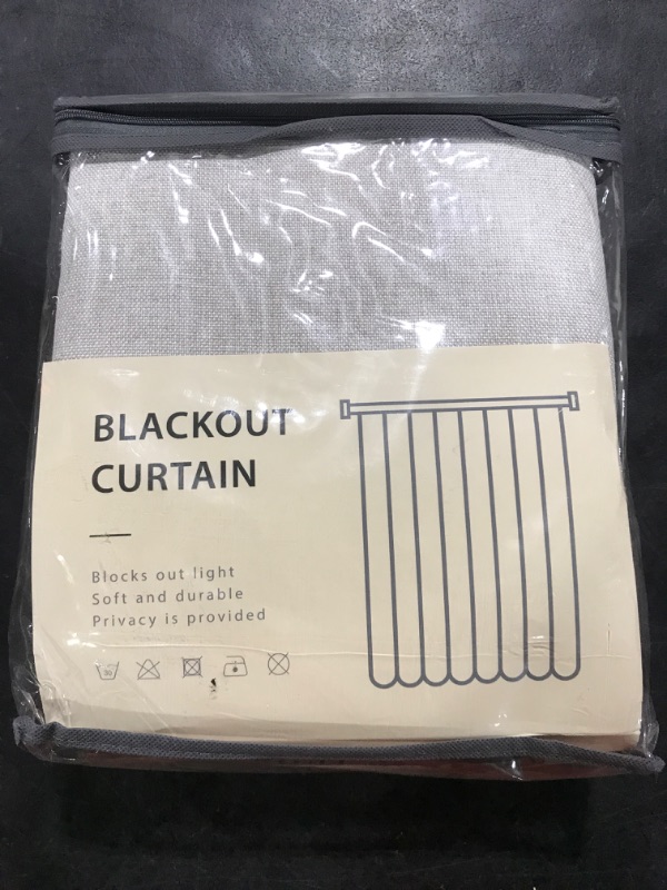 Photo 1 of 100% Blackout Shield Linen Blackout Curtains for Bedroom