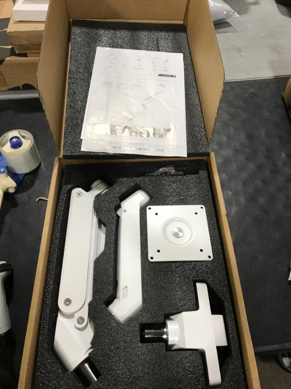 Photo 1 of BEWISER Heavy Duty Monitor Arm Ultrawide Monitor Mount for 34-49 inches and New 57 inches Screens,Weight Capacity Up to 44 lbs,Full Motion Height Swivel Adjustable Monitor Arm(White)