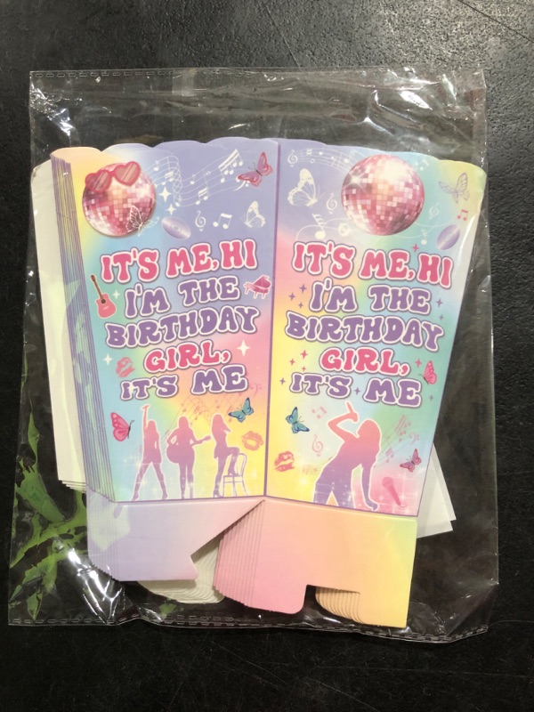 Photo 1 of 12Pcs Party Popcorn Boxes, Its Me Hi Im The Birthday Girl Its Me Popcorn Bucket Containers, Durable and Convenient Movie Night Supplies for Family Parties or Social Events