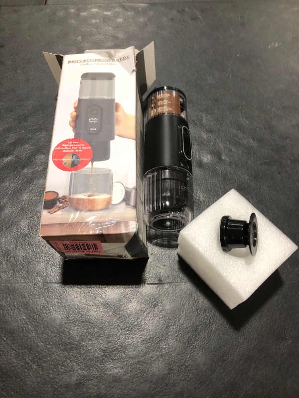 Photo 1 of Portable Electric Espresso Coffee Machine - 2 IN 1 Wireless 15 Bar Pressure Mini Coffee Maker, Car Portable Coffee Machine Fully Charged Brew 75 Cups for Camping RV Hiking Office ( Not Self Heating)