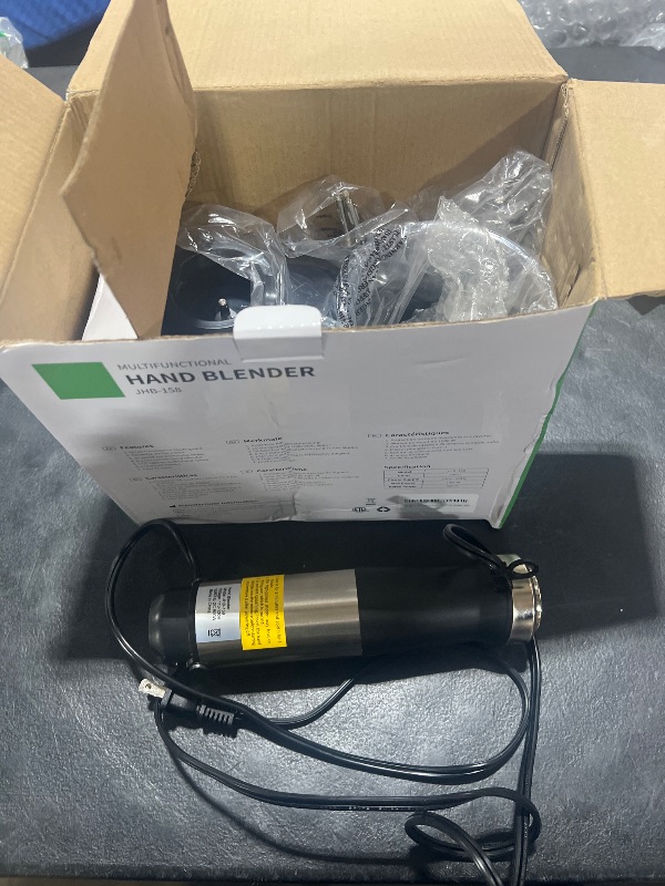 Photo 1 of GDOR 6-in-1 Immersion Blender, 1000W Stainless Steel Scratch Resistant Immersion Blender Handheld with 20 Speeds, Hand Blender with Whisk, Chopper, Beaker, Egg Beaters and Dough Hooks, Black