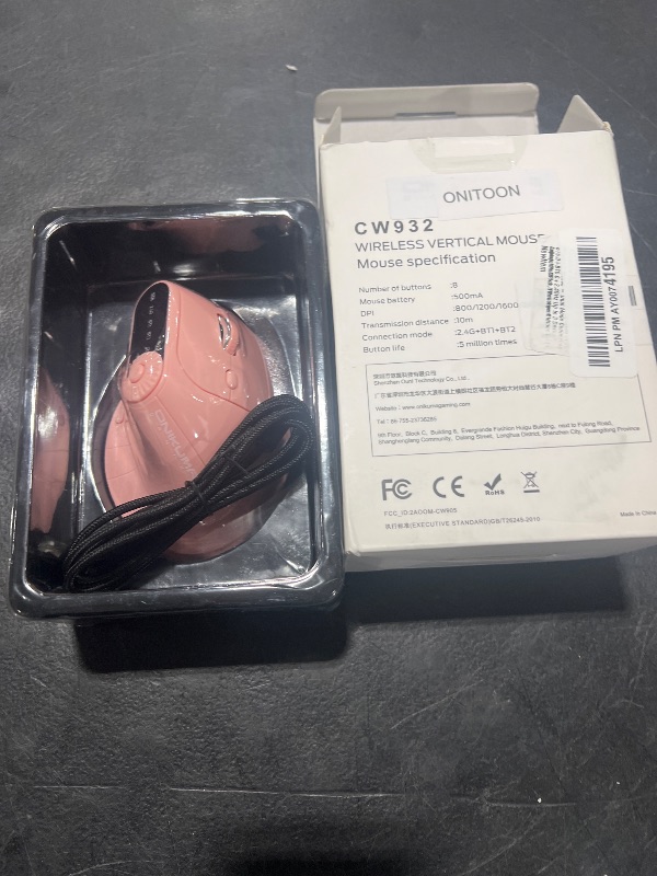 Photo 1 of Ergonomic Vertical Mouse, Wireless Optical Bluetooth Mouse - Dual Mode Connectivity BT5.0+BT5.0+2.4GHz Up to 3 Devices, Adjustable DPI & 8 Function Buttons for PC, Laptop, MacBook, Rechargeable