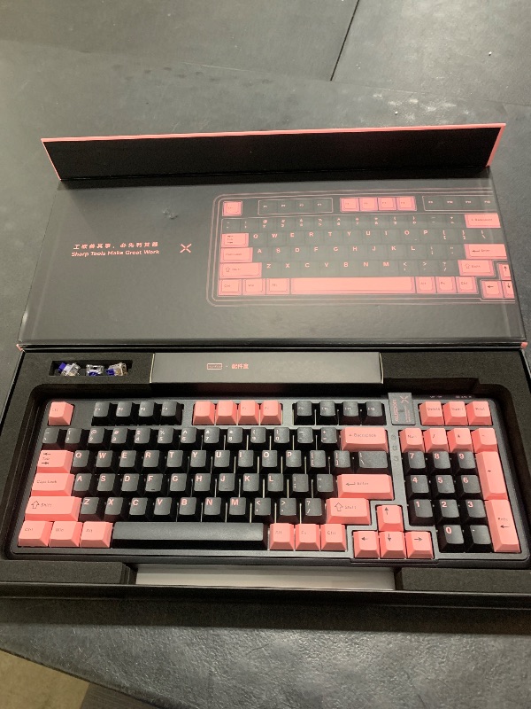 Photo 2 of AUSDOM 98Pro Wireless Mechanical Keyboard Silent, Tri-Mode BT/2.4G/USB-C Hot Swappable Custom Quiet Keyboard with Backlit, Gasket Structure, PBT Keycaps, Pre-lubed Tactile Switches(Black Pink 97keys)