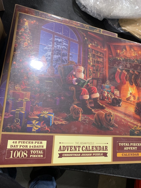 Photo 2 of 1000 Pieces Puzzle Advent Calendar 2024: Christmas Jigsaw Puzzles for Adults Kids, 24 Days Surprise Countdown Calendar, Family Game Home Decoration, Idea Holiday Gift for Women Men Boy Girl