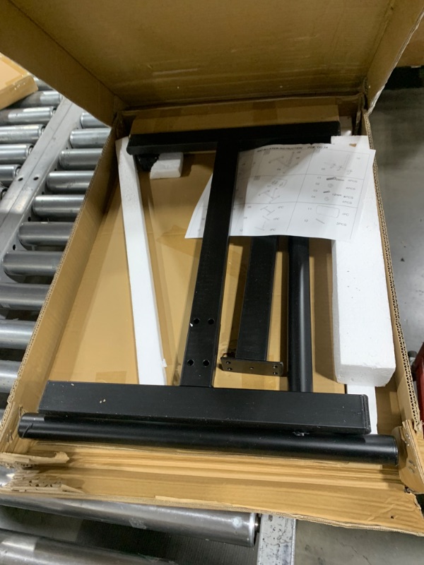 Photo 1 of HITACTS Overbed Table Height Adjustable with Tilting Desktop Bed Side Table with Wheels Lockable Rolling Standing Laptop Desk Hospital Bed Table, Black