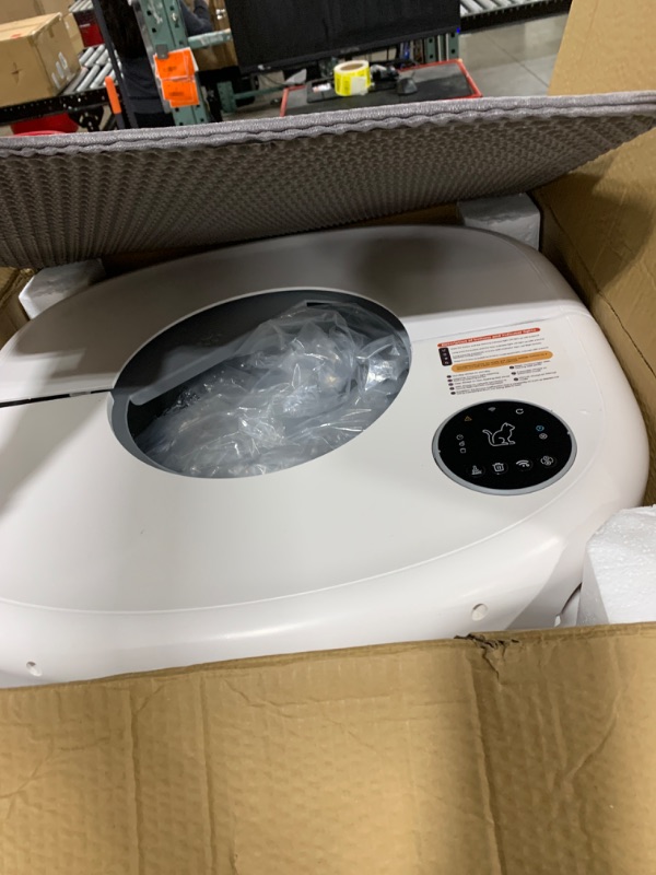 Photo 1 of Self Cleaning Cat Litter Box: Extra Large Automatic Litter Box for Multiple Cats with Mat - Odor-Free Waste Disposal Cat Box with App Control Ambient Light