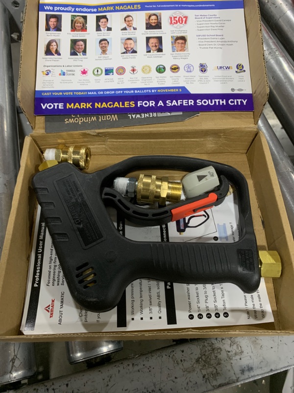 Photo 1 of Yamatic 5000 PSI High Pressure Washer Trigger Gun Pressure Spray Gun / 35 MPa, 12 GPM, 3/8 inch FNPT Quick Connector& M22 Coupler Inlet, 1/4 NPT
