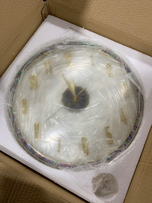 Photo 1 of HEBOIX Natural Shell Wall Clock,Large Modern Decorative Wall Clock,Creative Silent Metal Digital Clock Battery Operated for Living Room/Entryway/Bedroom/Office/Dinning Room/Kitchen Decor