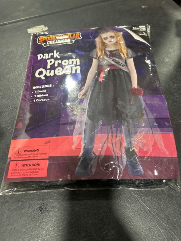 Photo 2 of Spooktacular Creations Halloween Child Girl Dark Prom Queen Costume, Bad Girl Zombie Prom Queen Costume for Kids, Girls, Halloween-L(10-12yr)