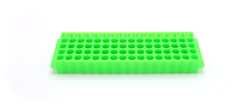 Photo 1 of Heathrow Scientific HS29025C Microtube Rack, 80 Wells, Polypropylene, Green (Pack of 5)
