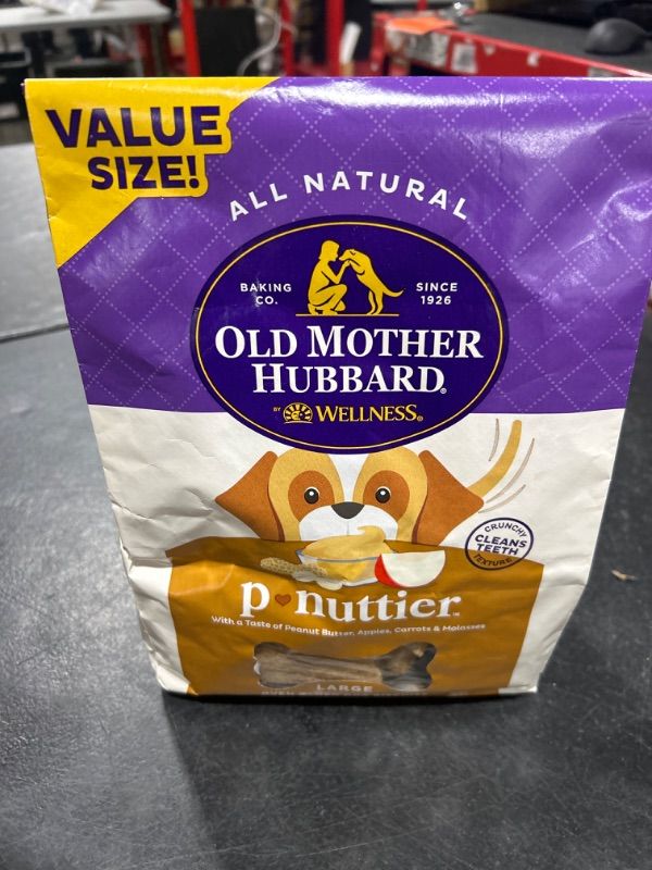 Photo 2 of Old Mother Hubbard by Wellness Classic P-Nuttier Natural Dog Treats, Crunchy Oven-Baked Biscuits, Ideal for Training, Large Size, 3.3 pound bag Peanut Butter 3.31 Pound (Pack of 1) -- EXP NOV 29 2024