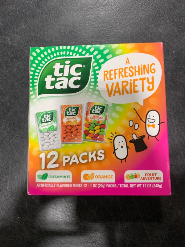 Photo 2 of Tic Tac Flavor Variety Pack, 12 Count, On-the-Go Refreshment, Stocking Stuffers, 1 oz Each