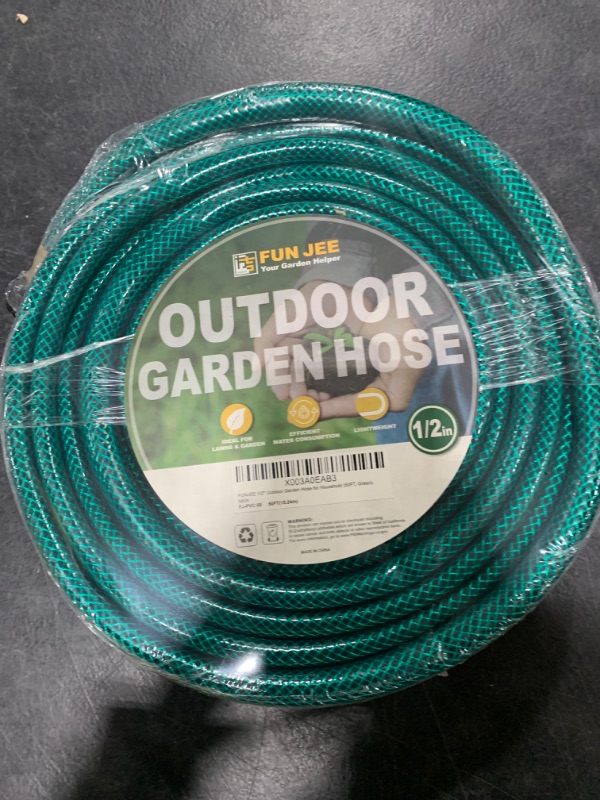 Photo 2 of FUNJEE Garden Hose Leakproof for Gardener: 1/2” PVC Water Hoses with GHT Fittings - 50 FT No Kink and Flexible for Outdoor