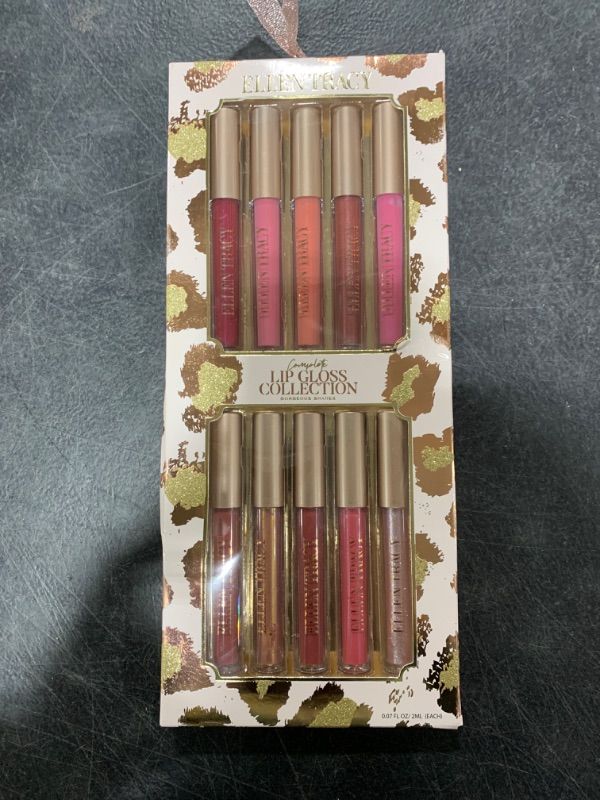 Photo 2 of ELLEN TRACY Lip Gloss Set - 10 Pieces, 2ml Each - Stunning Rose Gold Leopard Shades for Gorgeous Lips