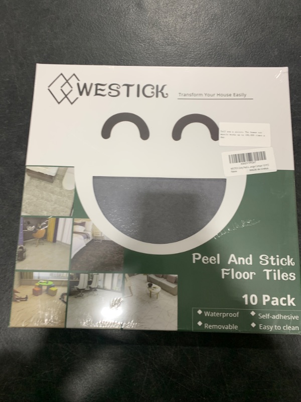 Photo 2 of WESTICK Grey Peel and Stick Floor Tile Bathroom 12 x 12 in Marble Vinyl Flooring Tiles Self Adhesive Floor Tiles Peel and Stick Waterproof Floor Tile for Kitchen Living Room Garage Camper 10 PCS