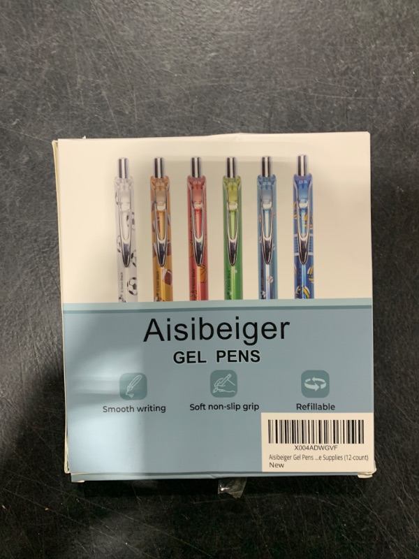 Photo 2 of Aisibeiger Gel Pens Fine Point 0.5mm Black Ink Gel Pen Retractable Cute Pens for Smooth Writing School Office Supplies (12-count)