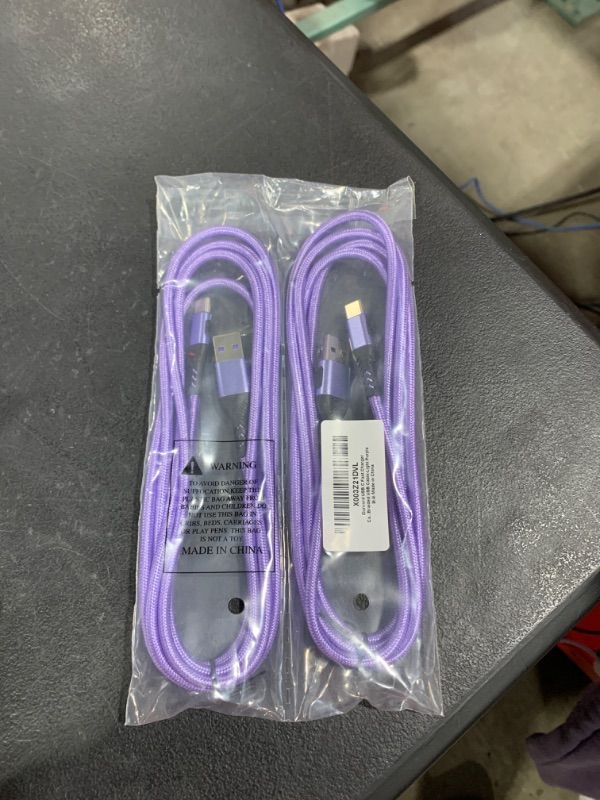 Photo 2 of Durcord USB C Fast Charger Cable, 2Pack 6ft USB Charger Fast Charging Type C Cord Cable, 6 Foot Type C Charger Premium Nylon Braided USB Cable Only for A-C Sam sung and Android-Light Purple