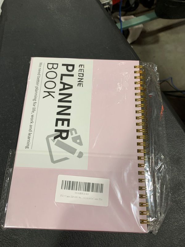 Photo 2 of Planner 2024-2025 Weekly and Monthly, A5 Academic Planner, Custom Dated 12 Months and 60 Weeks Calendar 2025 Planner, Hardcover Spiral Bound School Teacher Student Planner, 8.5" x 6.3"-Pink