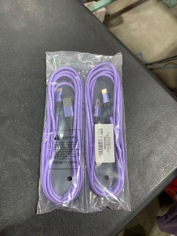 Photo 1 of Durcord USB C Fast Charger Cable, 2Pack 6ft USB Charger Fast Charging Type C Cord Cable, 6 Foot Type C Charger Premium Nylon Braided USB Cable Only for A-C Sam sung and Android-Light Purple