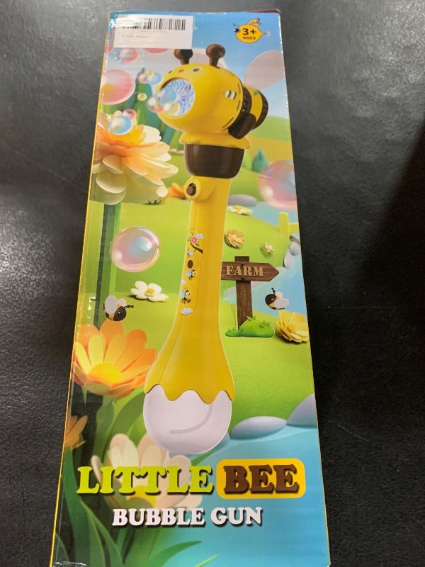 Photo 1 of Bubble Guns for Toddlers Kids, Bee Bubble Machine Gun, Birthday Gifts Outdoor Toys for Ages 3 4 5 6 7 8 Year Old Girls Boys Party, Wedding Bubbles Wands for Toddlers with Bubble Solution, 4 AA Battery