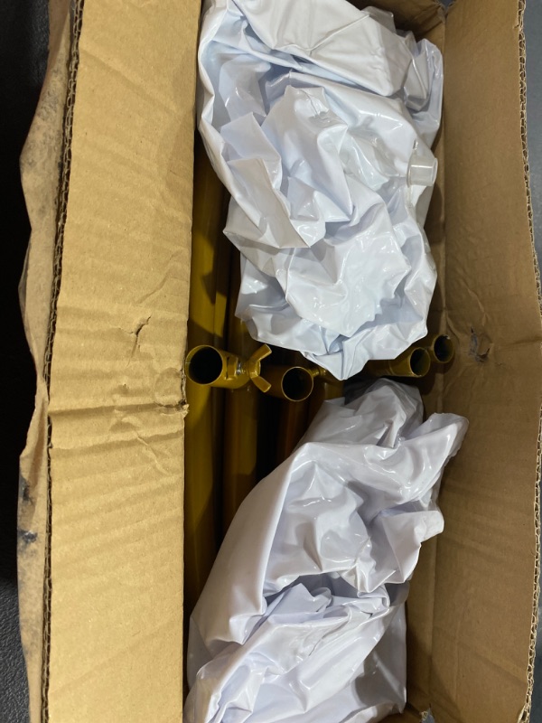 Photo 1 of Xeapoms 7.2ft Round Backdrop Stand, Stable Balloon Arch Stand, Metal Wedding Arch Backdrop Stand Circle Backdrop Stand Frame for Wedding, Birthday Party, Baby Shower Decoration (Gold)