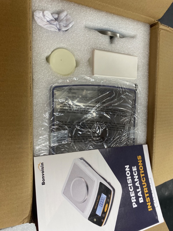 Photo 1 of Bonvoisin Lab Analytical Balance 500g x 0.001g Precision Digital Scale .001 Gram Accuracy Laboratory Scientific Milligram Scale 17 Units Selectable