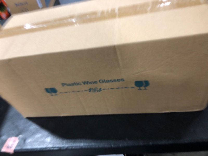 Photo 1 of Tebery 20 Pack Plastic Ribbed Wine Glasses, 14Oz Origami Style Ridged Drinking Glasses Tumbler, Unique Vintage Stemless Cups Disposable & Reusable for Champagne, Dessert, Catering, Weddings