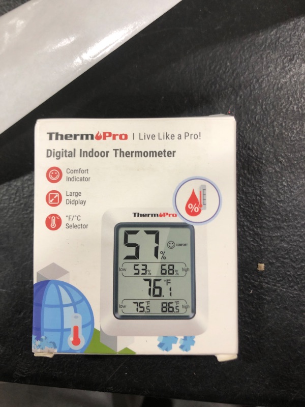 Photo 2 of ThermoPro TP50 Digital Hygrometer Indoor Thermometer Room Thermometer and Humidity Gauge with Temperature Monitor