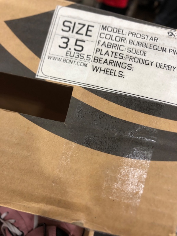 Photo 1 of SZ 3.5 Bont Skates - Prostar Bubblegum Pink Suede Professional Roller Skates with Glow Light Up Led Wheels - Indoor and Outdoor - Roller Skate - Rollerskates (3.5)