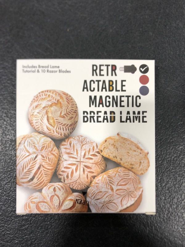 Photo 1 of MEKER Bread Lame, Extractable Magnetic Dough Scoring Tool for Sourdough Bread Baking & Making, Includes Scoring Patterns Booklet and 10 Razor Blades, Red
