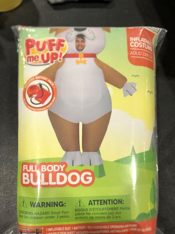 Photo 1 of Spooktacular Creations Halloween Inflatable Costumes Adults, Men Bulldog Blow Up Costume, Puppy Inflatable Suit Full Body for Halloween Costume Cosplay Themed Parties. ADULT SIZE.