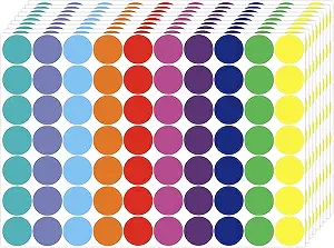 Photo 1 of 1400 PCS Colored Dot Stickers Round Color Coding Labels Polka Circle Dot Label Sticker for Office,Classroom,Papers Etc