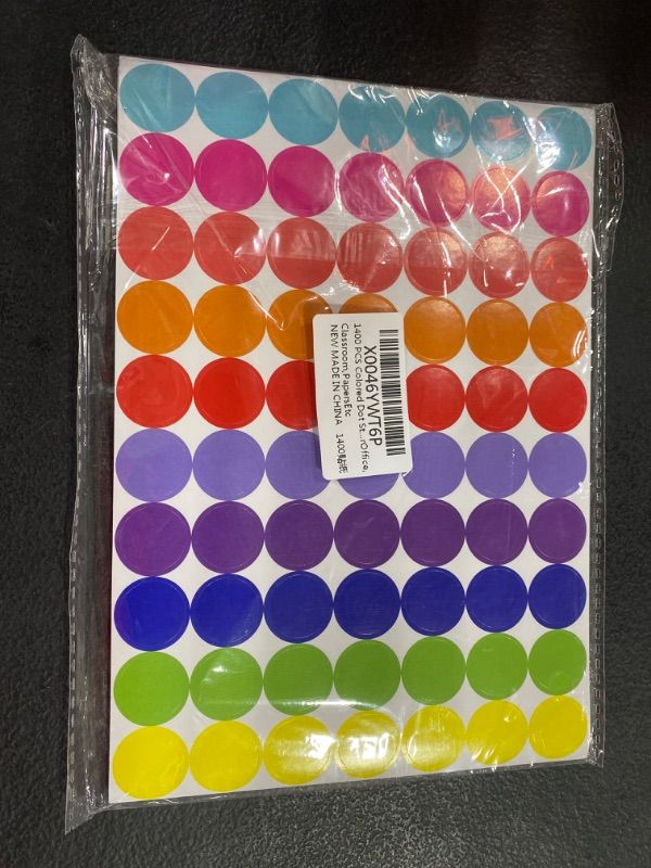 Photo 2 of 1400 PCS Colored Dot Stickers Round Color Coding Labels Polka Circle Dot Label Sticker for Office,Classroom,Papers Etc