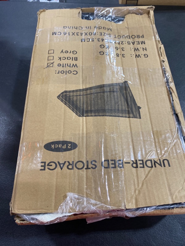 Photo 1 of Underbed Storage Containers with Wheels,2 Pack Under bed Shoe Storage Organizer Box with Clear Lid Drawer Bins Bag for Organizing Clothes, Blanket,Shoe Bedroom (Large White)