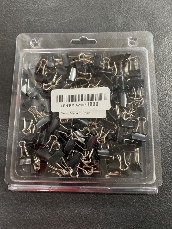 Photo 2 of 120 Pack Mini Binder Clips, Black Binder Clips, Small Paper Clips 15mm 5/8 Inch. Micro Size Office Clips for Home School Office and Business.