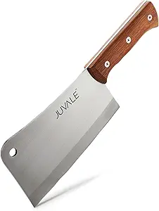 Photo 1 of Juvale Meat Cleaver Bone Chopper for Chef, Meat Cutting - Heavy Duty Butcher Knife with Wooden Handle for Kitchen (8 Inch)