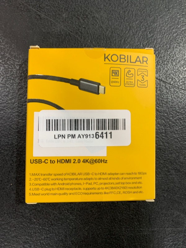 Photo 2 of Kobilar USB C to HDMI Adapter - High Resolution?4K@60Hz? Type C to HDMI Aluminum Shell with 30-Micron Gold Plug for Apple iPad MacBook Pro/Air,Thunderbolt 4/3?Galaxy/Monitor