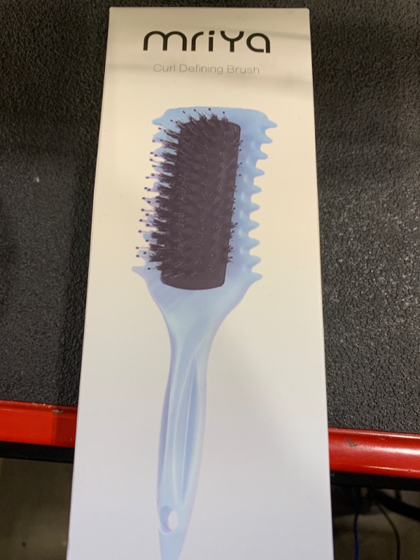 Photo 2 of Curl Defining Brush, Curly Hair Brush with Boar Bristle and Side Groove Design, Curl Define Styling Brush for Curly Hair, Shaping and Defining Curls for Women Men to Reduce Pulling and Curl Separation