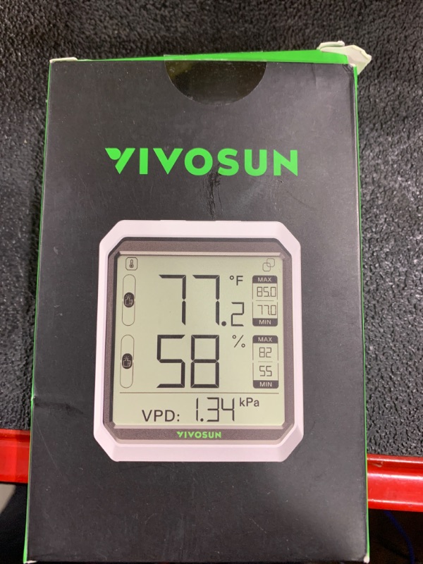 Photo 2 of VIVOSUN AeroLab THB1 Wireless Bluetooth Hygrometer Thermometer Indoor, Smart Temperature Monitor, VPD, Digital Humidity Meter, LCD Remote Control & Alert, Data Storage, Dual Channels, Battery Included