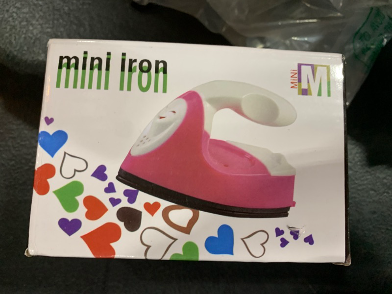 Photo 2 of GoLashFun Mini Craft Iron,Pink Mini Heat Press Machine Small Iron Portable Travel Handy Heat Iron-on for DIY Transfer Projects,Crafting Clothes