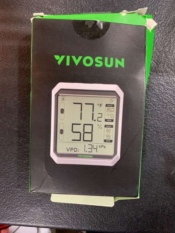 Photo 2 of VIVOSUN AeroLab THB1 Wireless Bluetooth Hygrometer Thermometer Indoor, Smart Temperature Monitor, VPD, Digital Humidity Meter, LCD Remote Control & Alert, Data Storage, Dual Channels, Battery Included